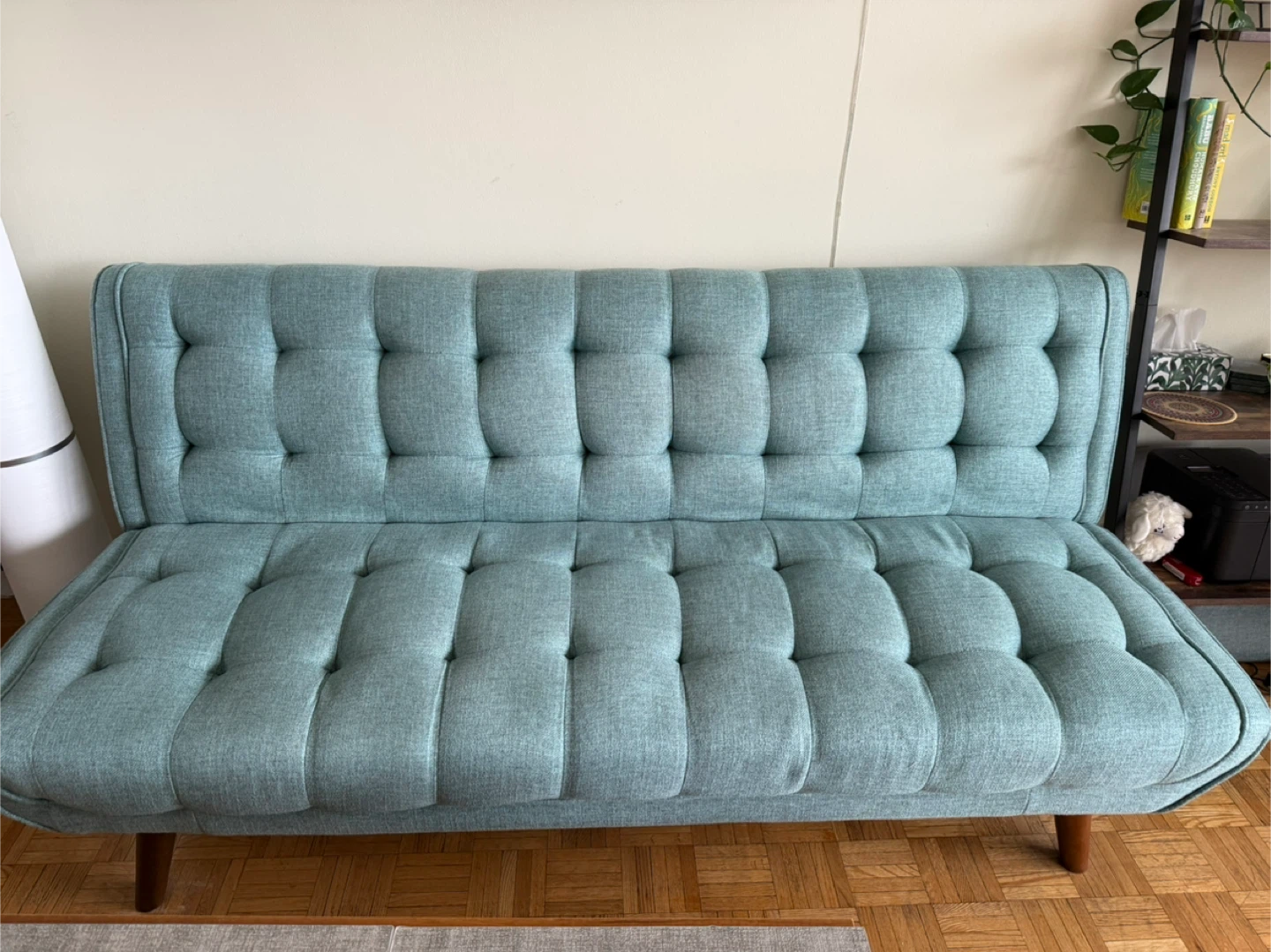 Light Teal Tufted Sofa Bed - photo 2