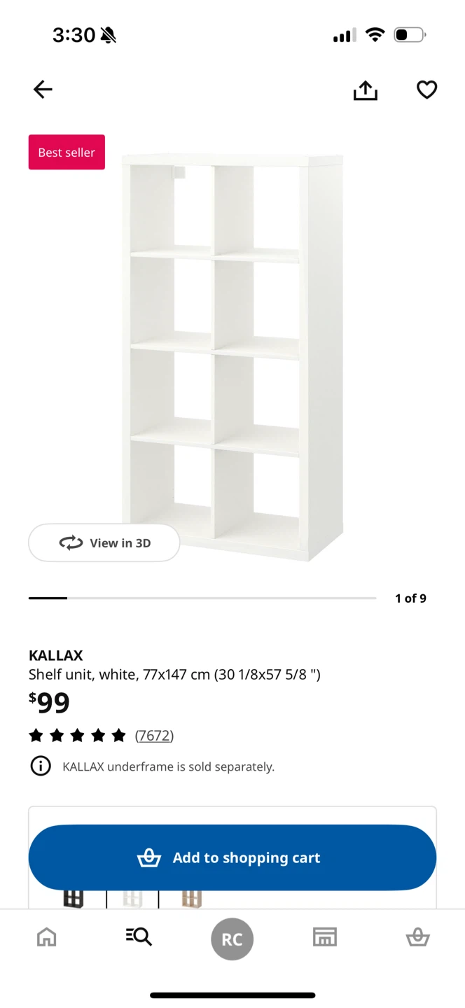 IKEA KALLAX Shelf Unit, White
