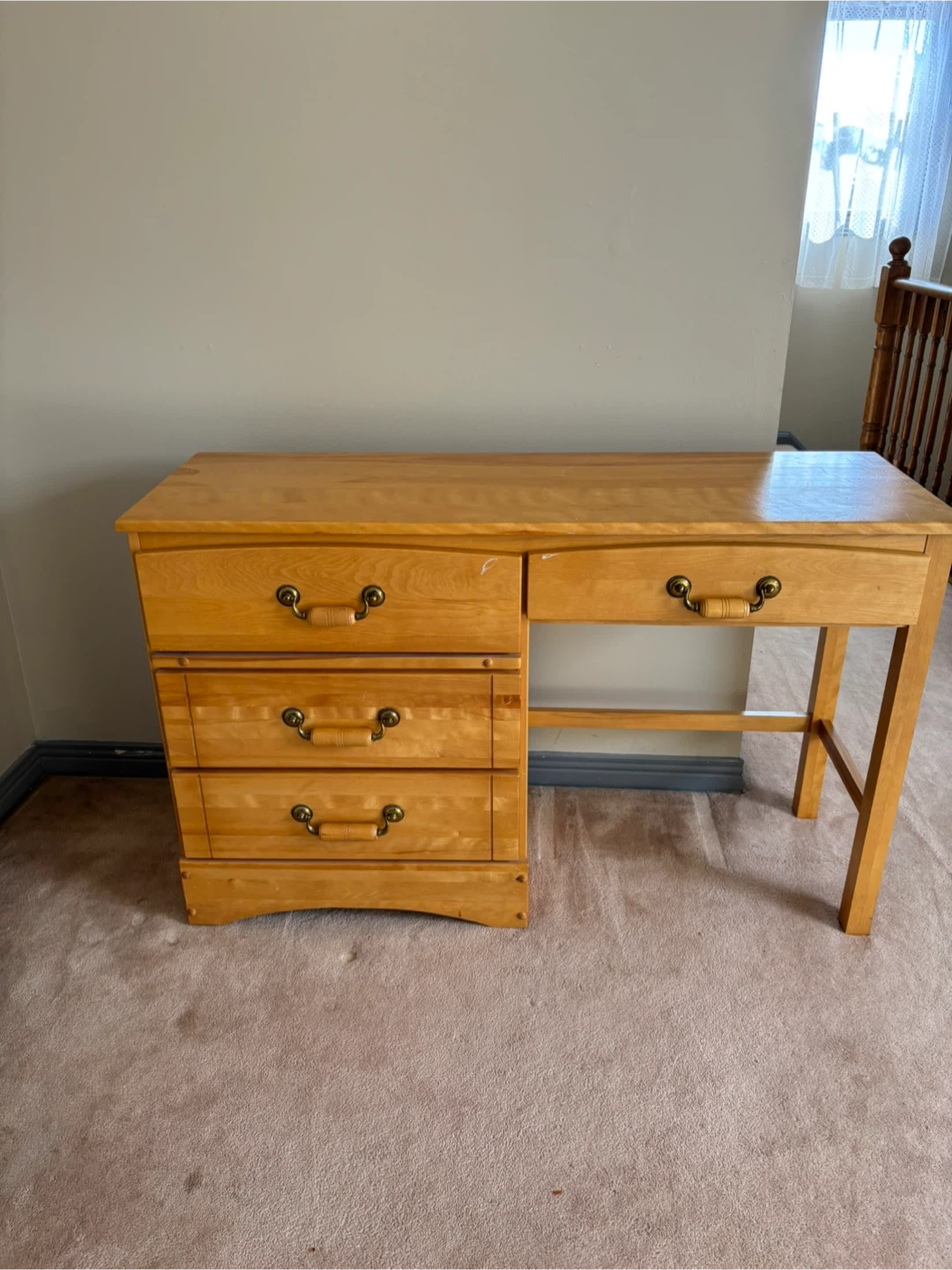 Wooden Desk with Drawers