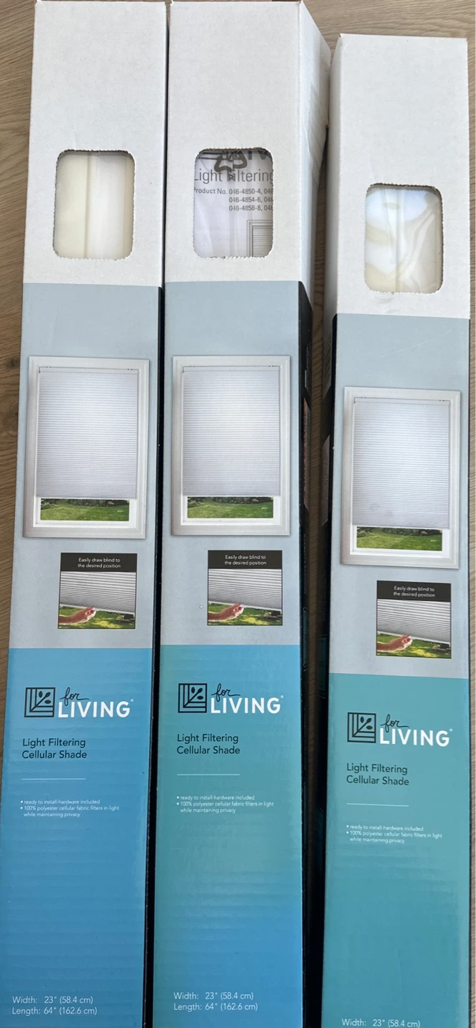 Set of 3 Linen Living Light Filtering Cellular Shades - photo 2
