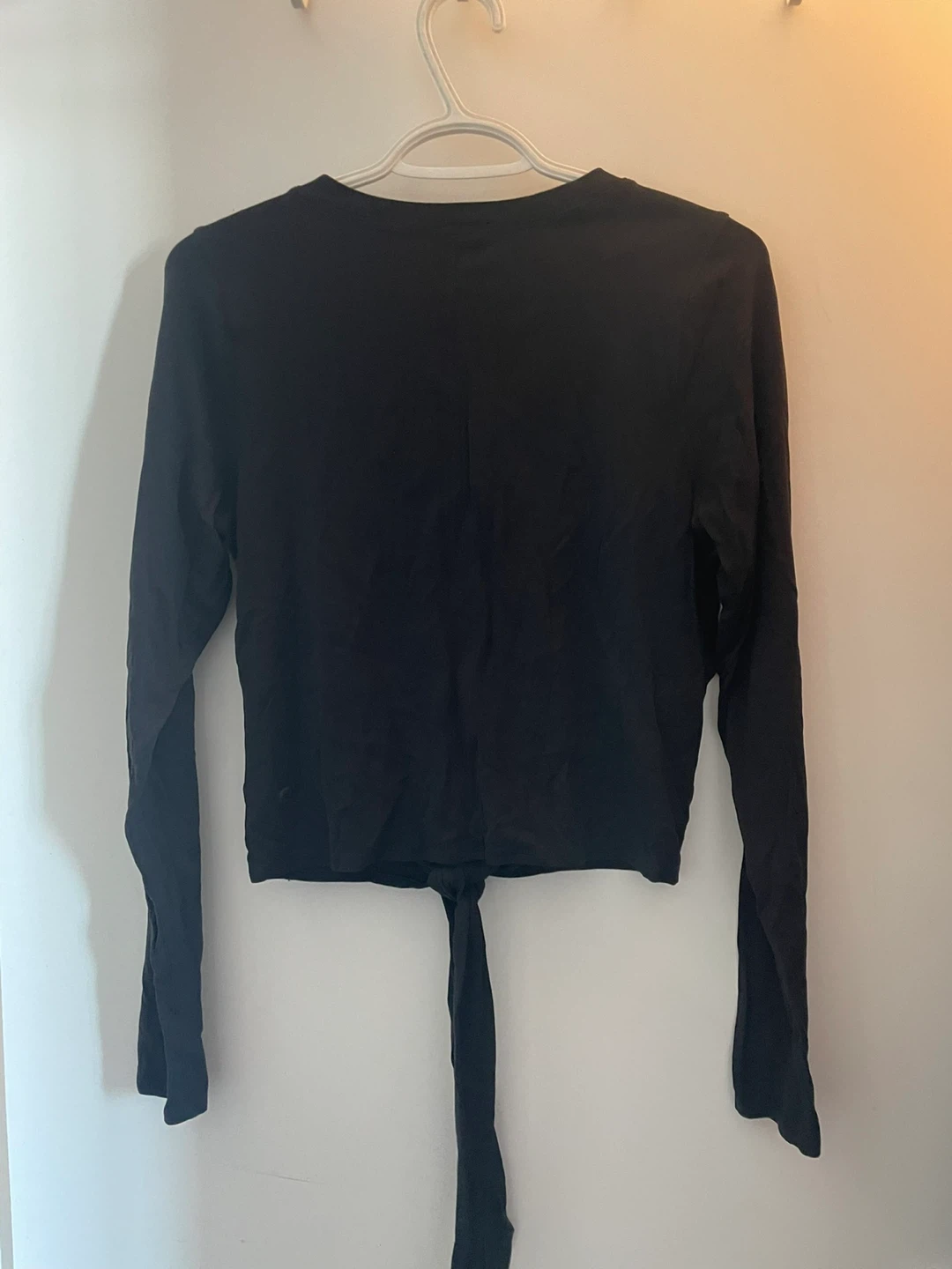 Black Long Sleeve Tie Front Top Lululemon