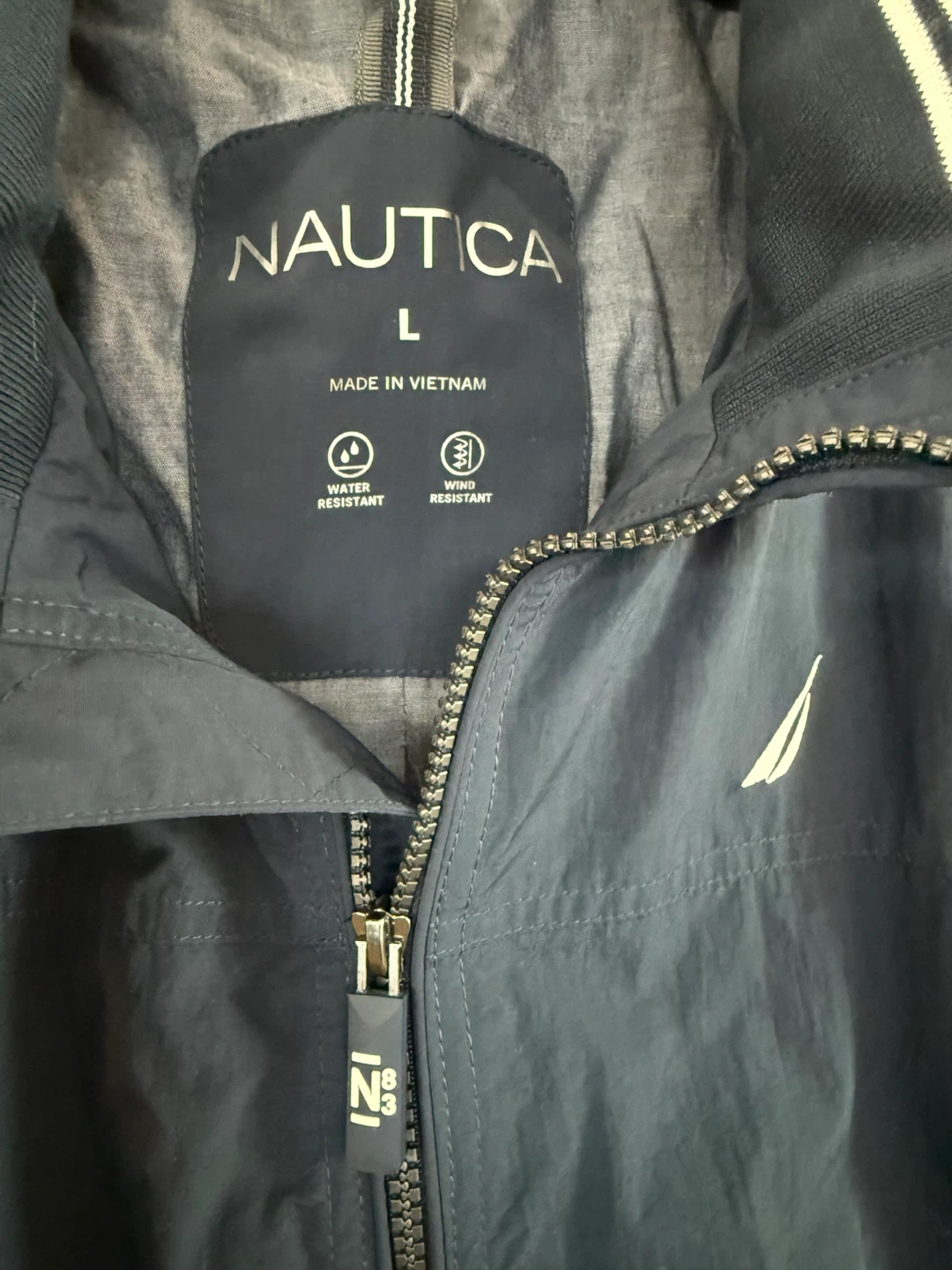 Nautica Navy Blue Wind Resistant Jacket Size L - photo 2