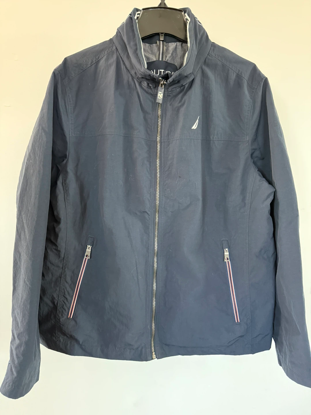 Nautica Navy Blue Wind Resistant Jacket Size L