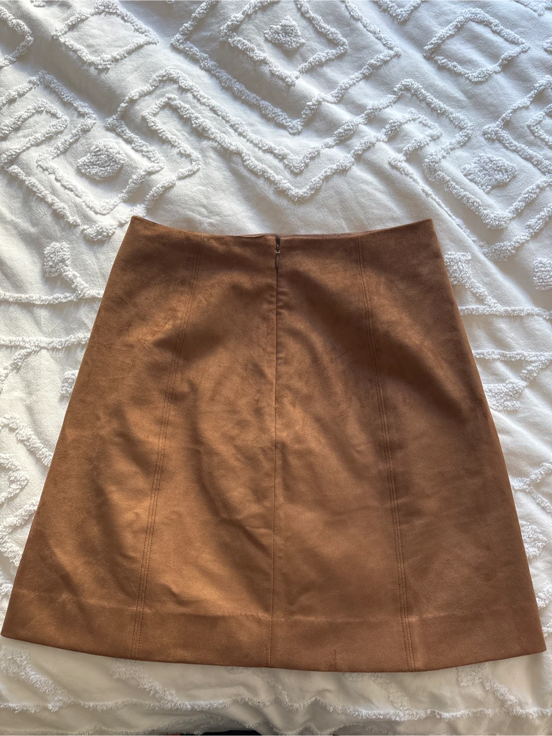 Babaton Hopper Suede Skirt - Dark Camel Size 4 - photo 4
