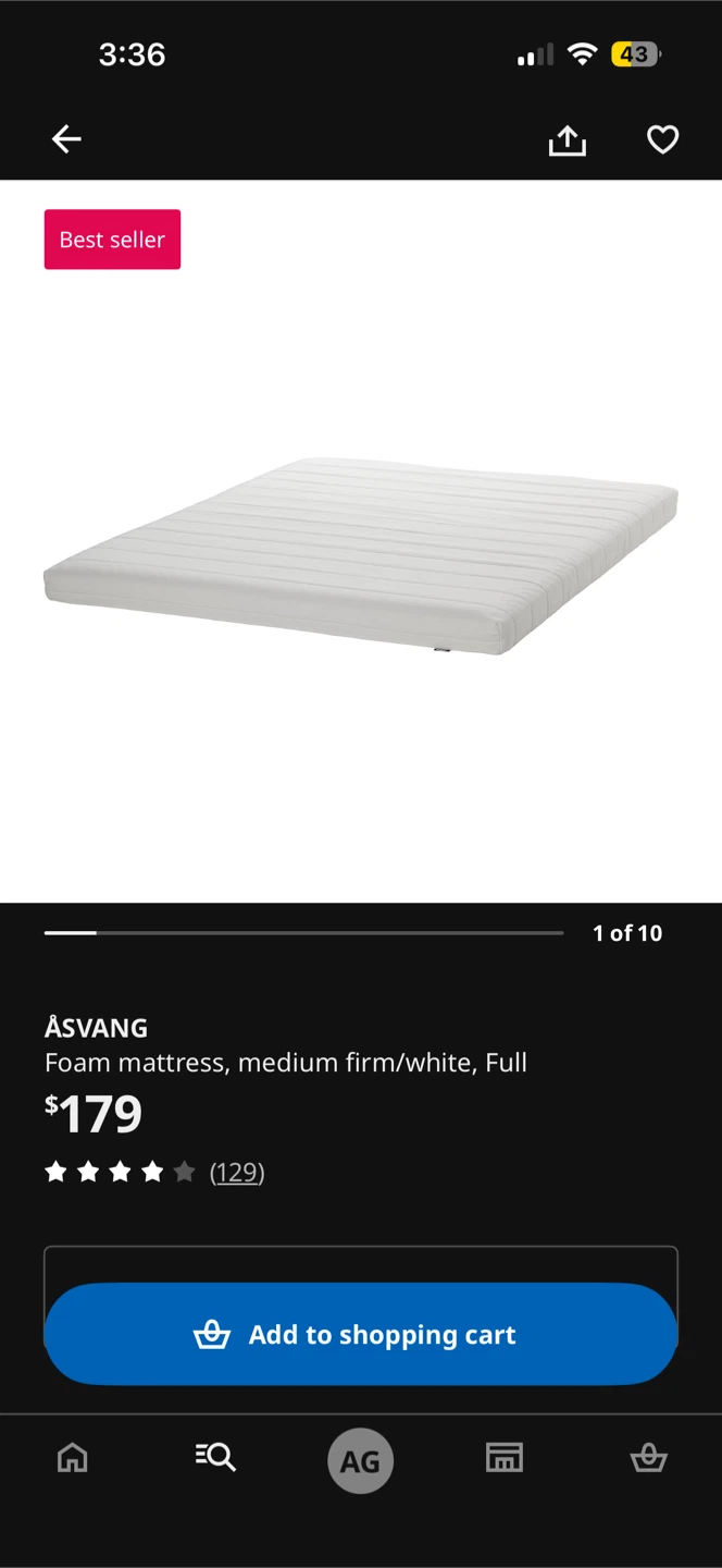 IKEA ASVANG Foam Mattress - Full Size, Medium Firm, White - photo 4