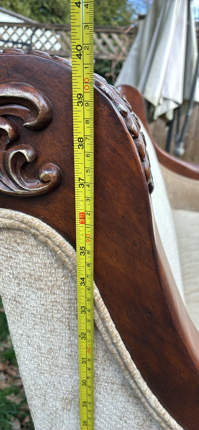 Antique Carved Wood Loveseat Sofa - photo 5