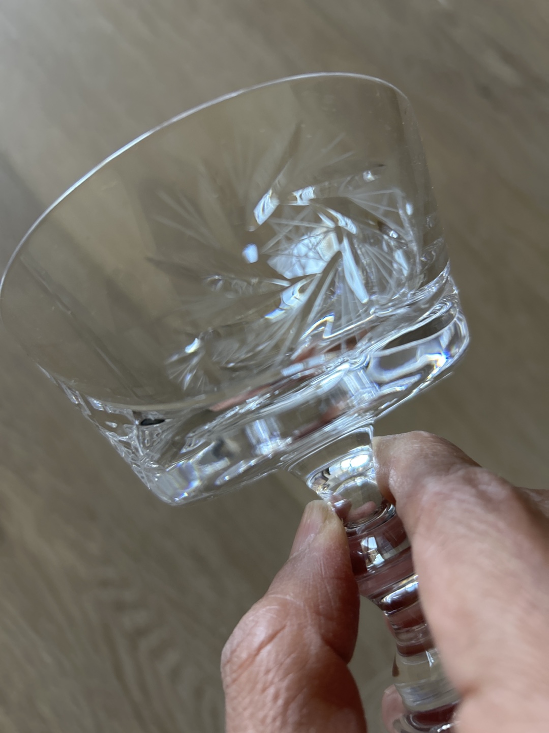 Crystal Cut Glass Coupe Glasses - set of 5 - photo 2