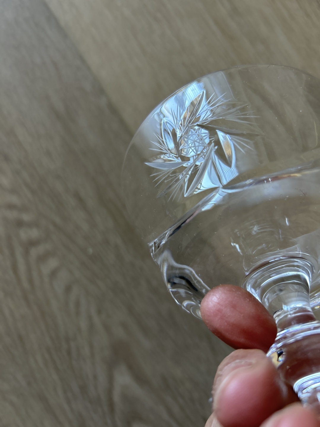 Crystal Cut Glass Coupe Glasses - set of 5 - photo 3