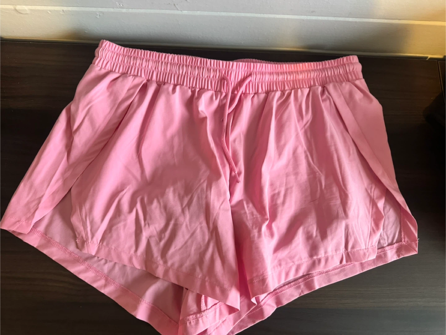 WILO Pink Ribbed Crop Tank Top and Pink Athletic Shorts Set - photo 3