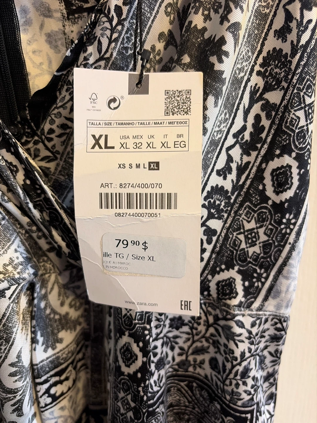 Zara Black & White Printed Midi Dress - photo 3