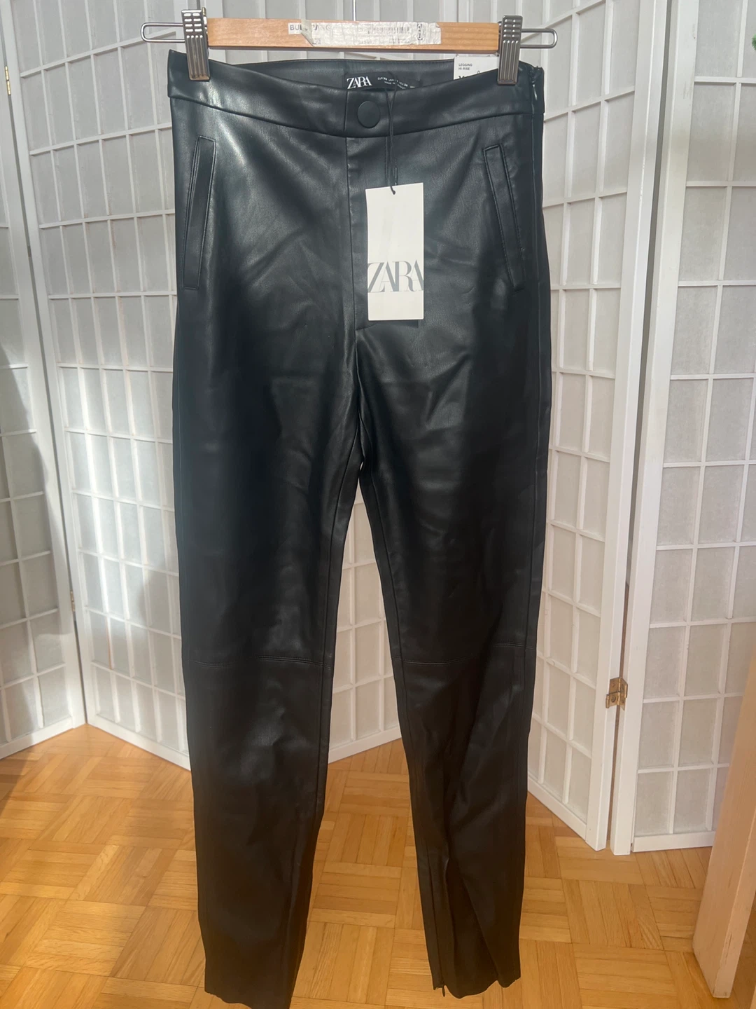 ZARA Black Faux Leather Pants