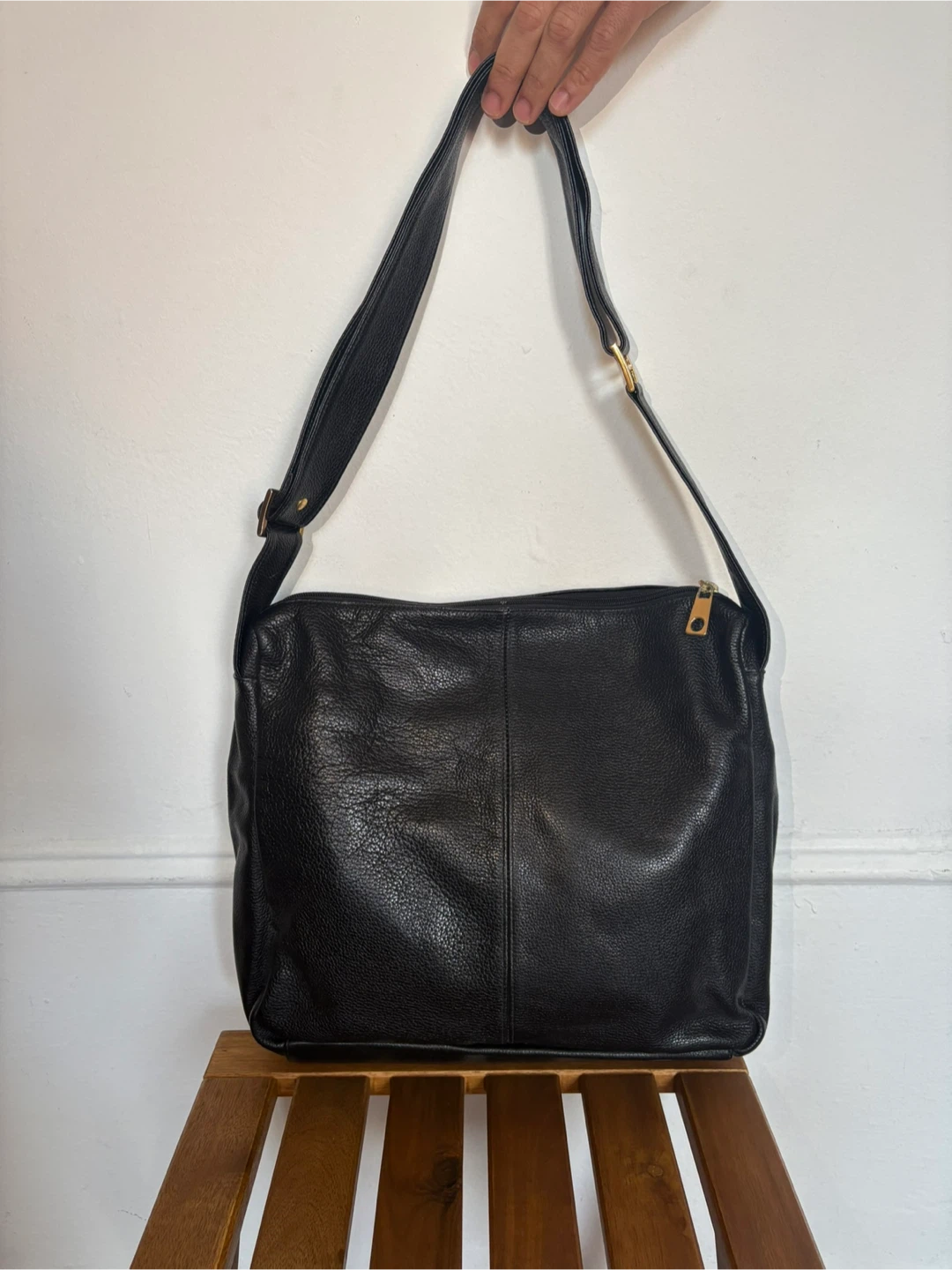Black Leather Crossbody Bag
