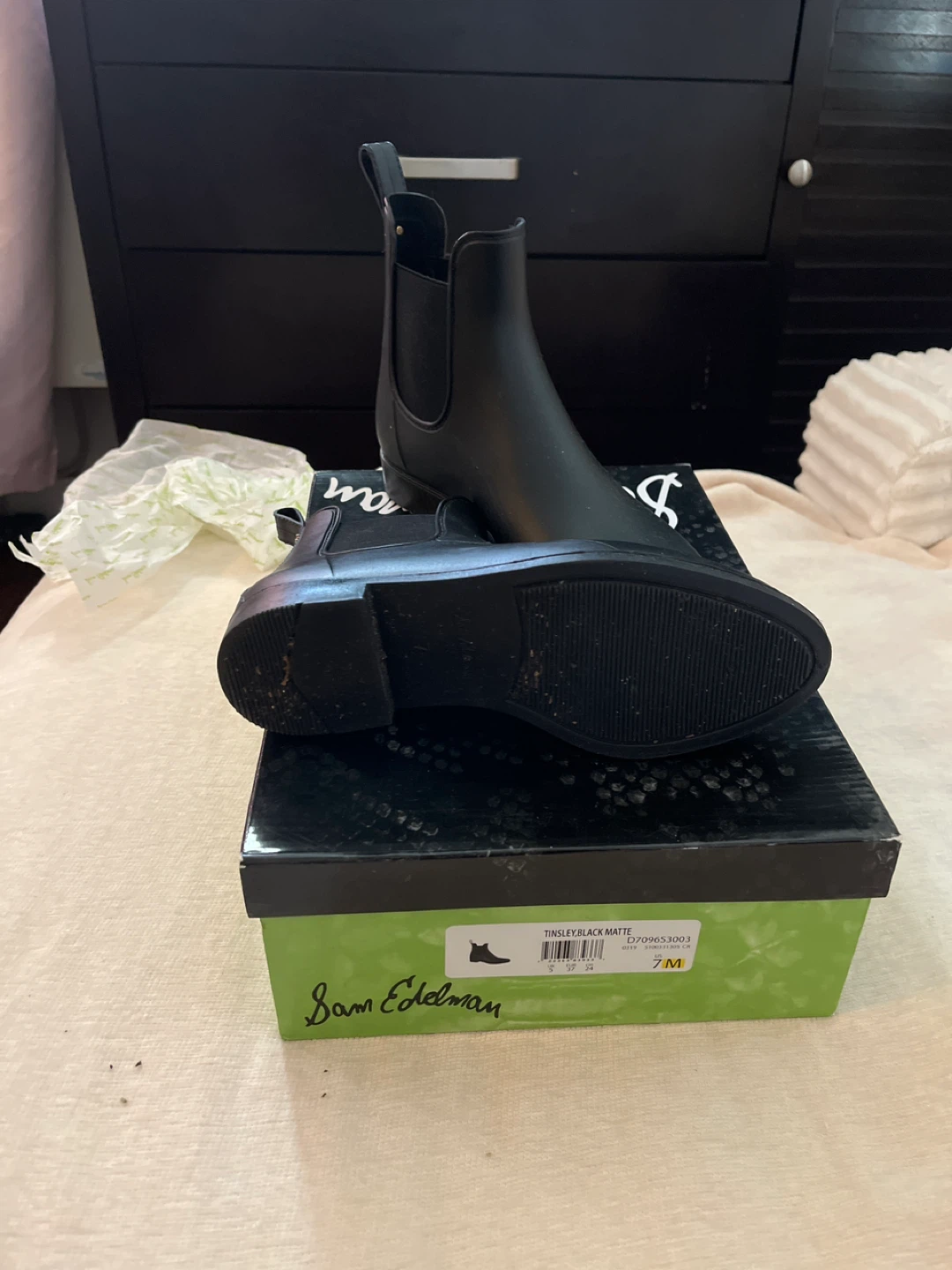 Sam Edelman Tinsley Black Matte Rain Boots - Size 7M - photo 4