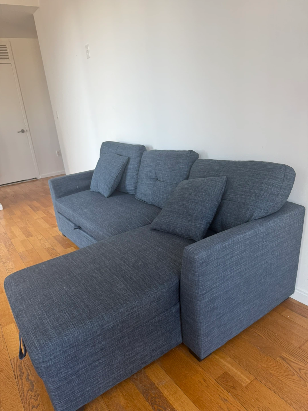 Blue Sectional Sofa with Pull-Out Bed - photo 2