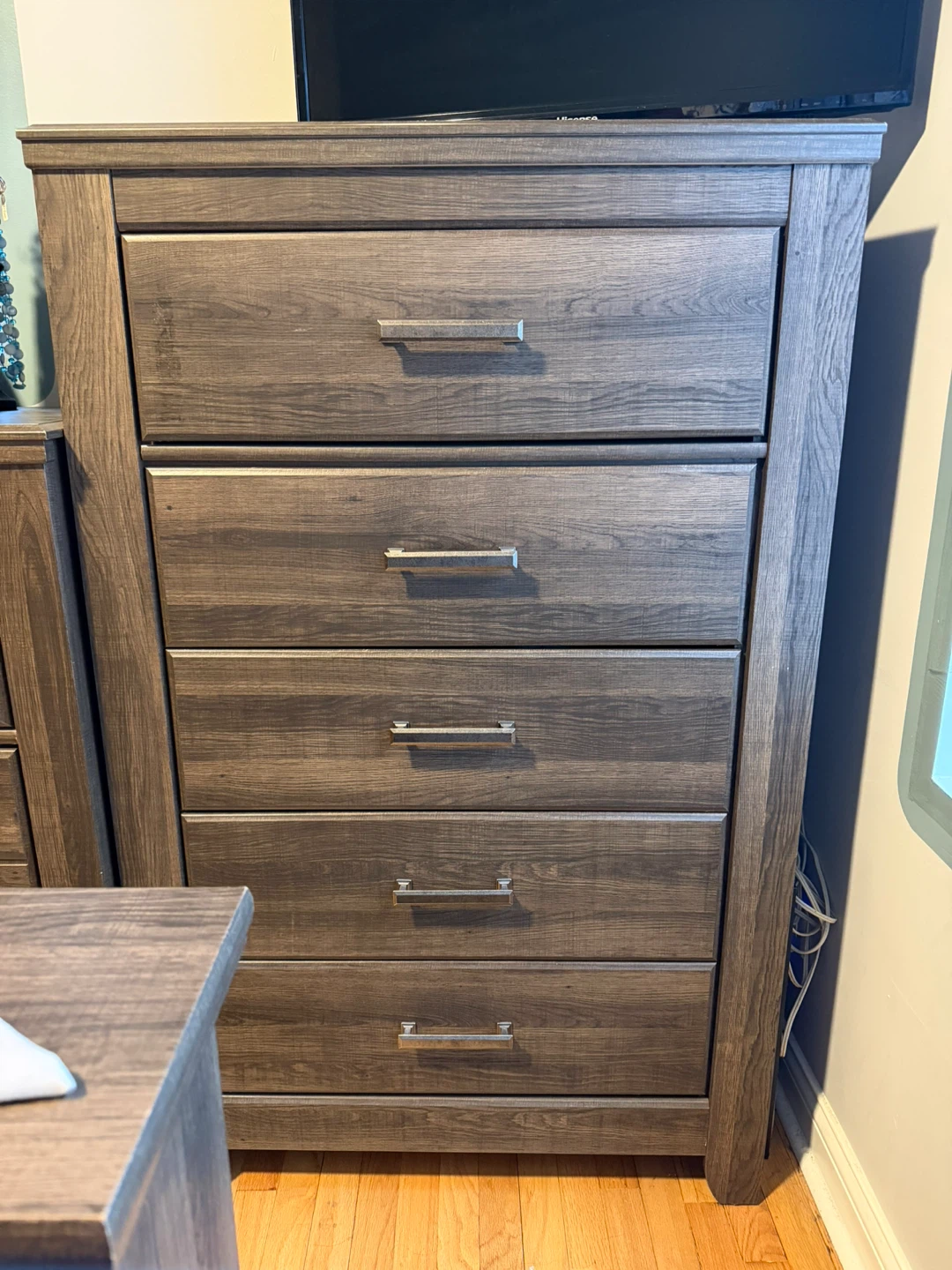 Bedroom set: dresser, chest and bed frame and nightstand