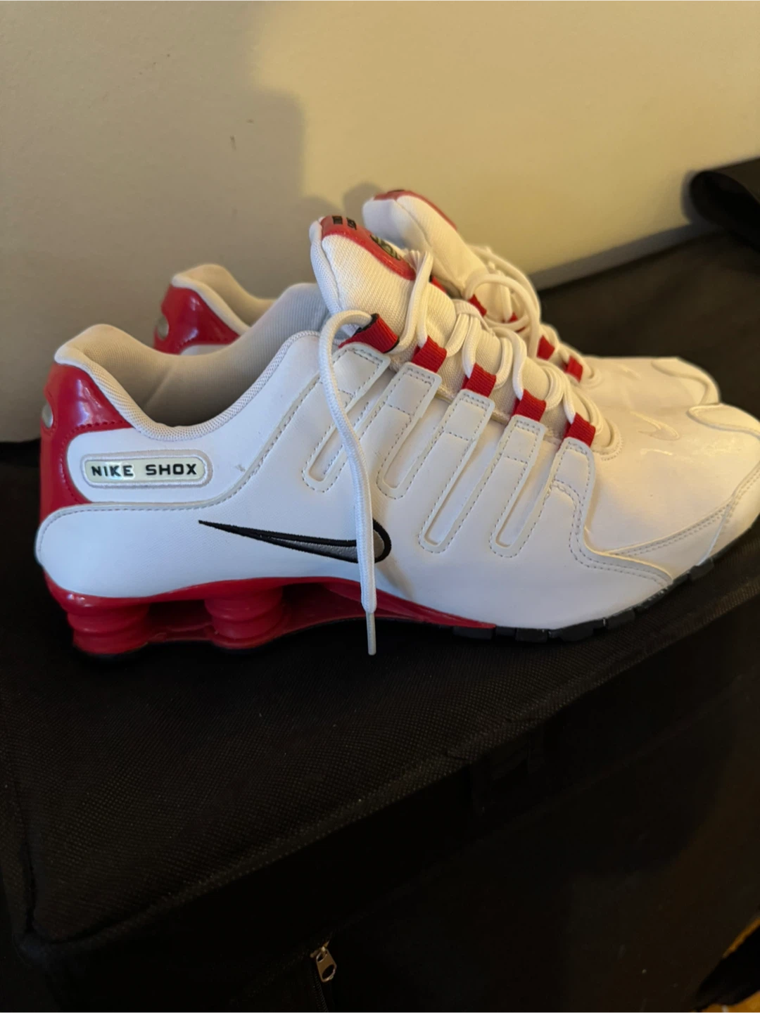 Nike Shox Running Shoes White Red US Size 12