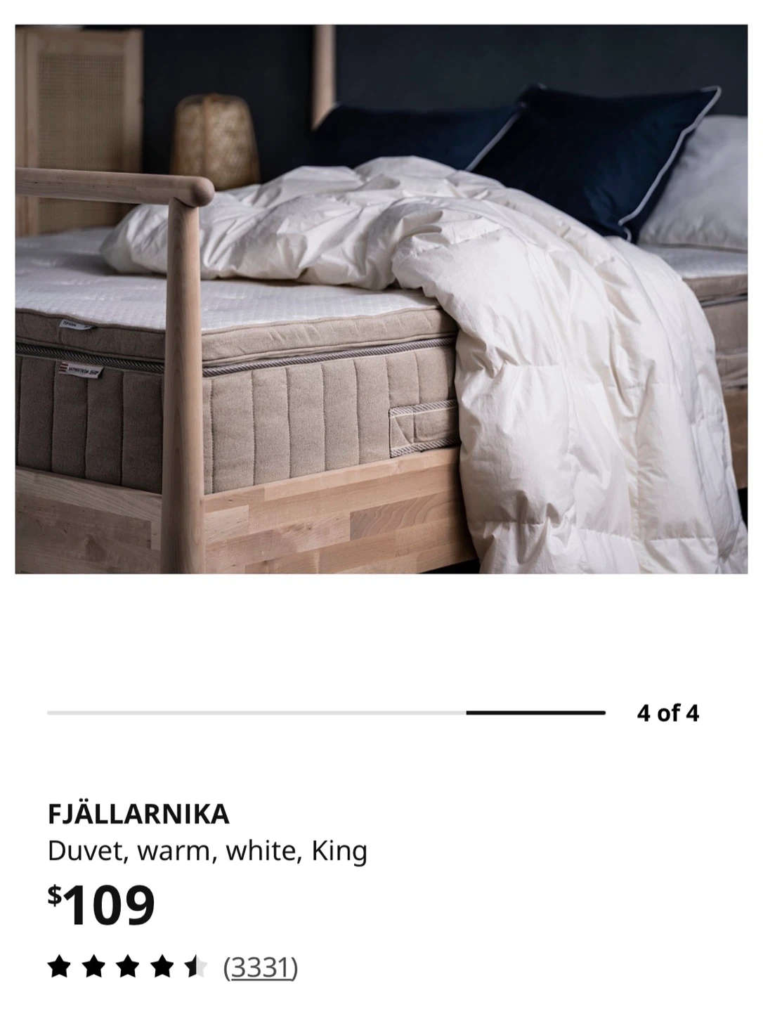 IKEA Duvet - King Size, White (FJÄLLARNIKA) - photo 2