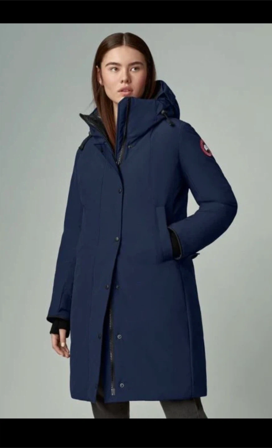 Canada Goose Navy Parka with Fur Hood Trim