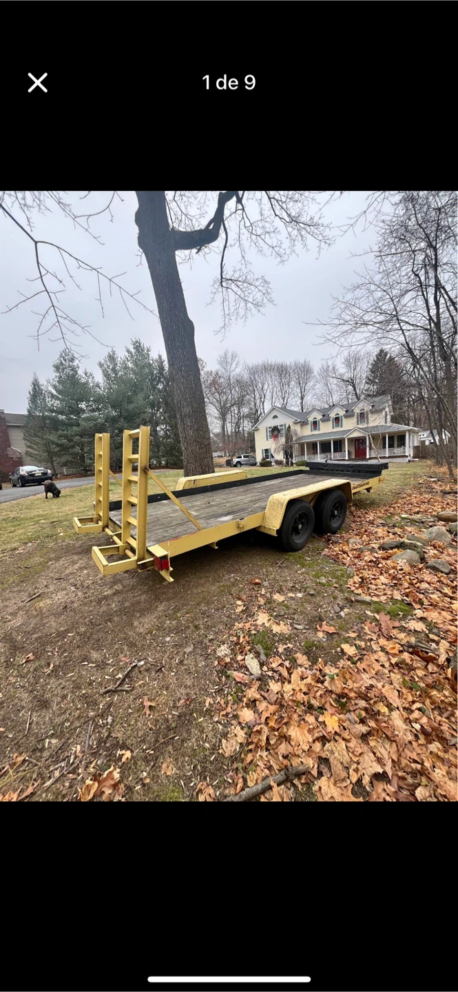 Cross Country MFG. Yellow Flatbed Trailer