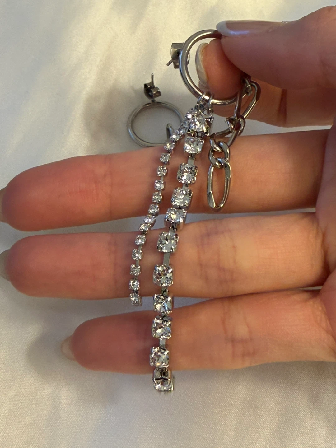 Justine Clenquet Earrings with Crystal and Chain - photo 4