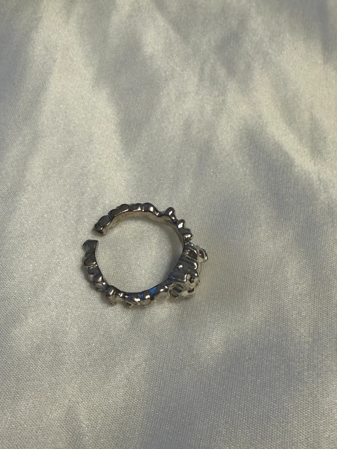 Silver Tone Adjustable Ring with Unique Design - photo 5