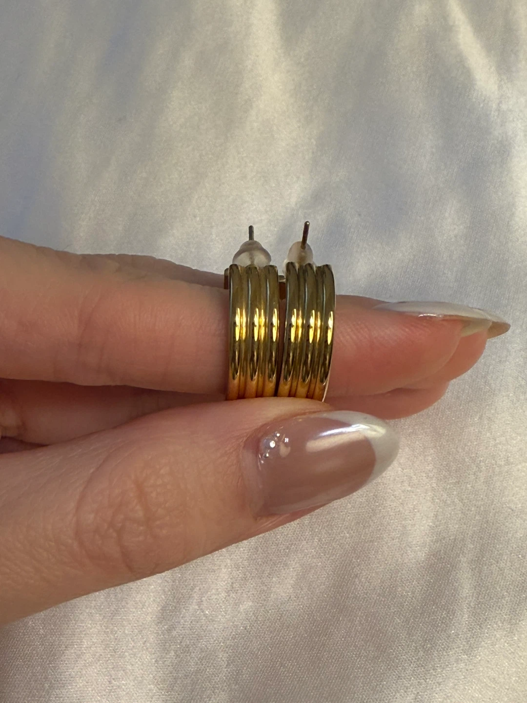 Gold-Tone Stacked Hoop Earrings - photo 2