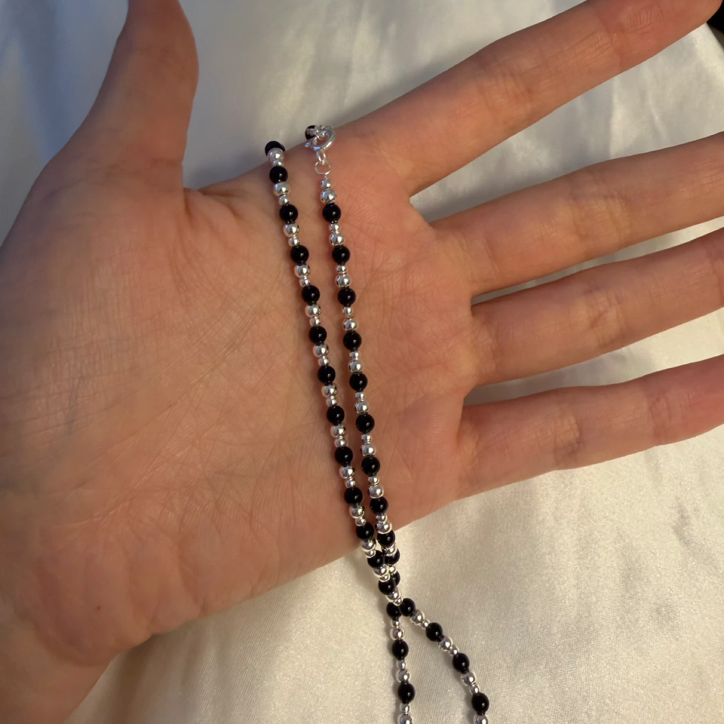 Black and Silver Beaded Necklace - photo 5