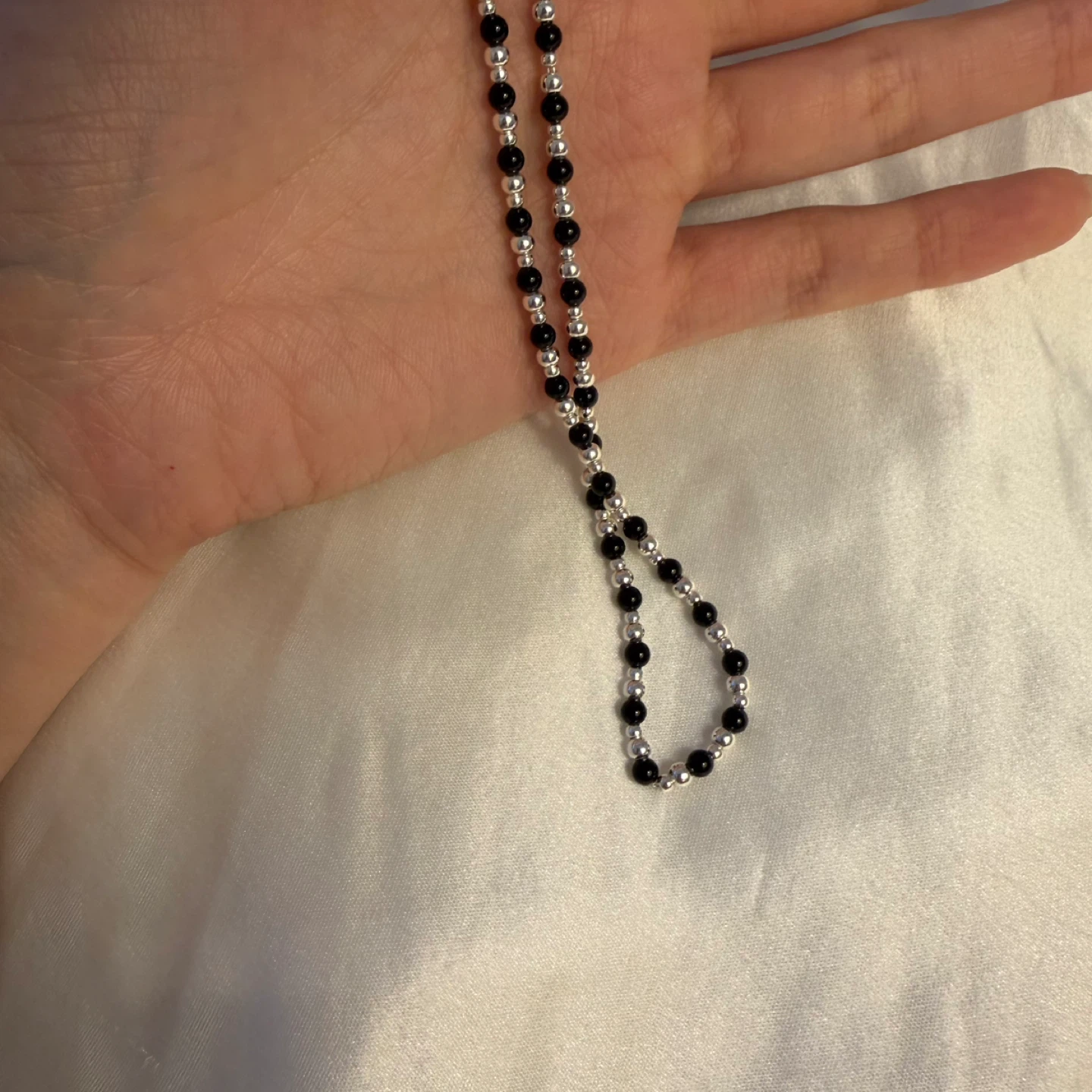 Black and Silver Beaded Necklace - photo 3