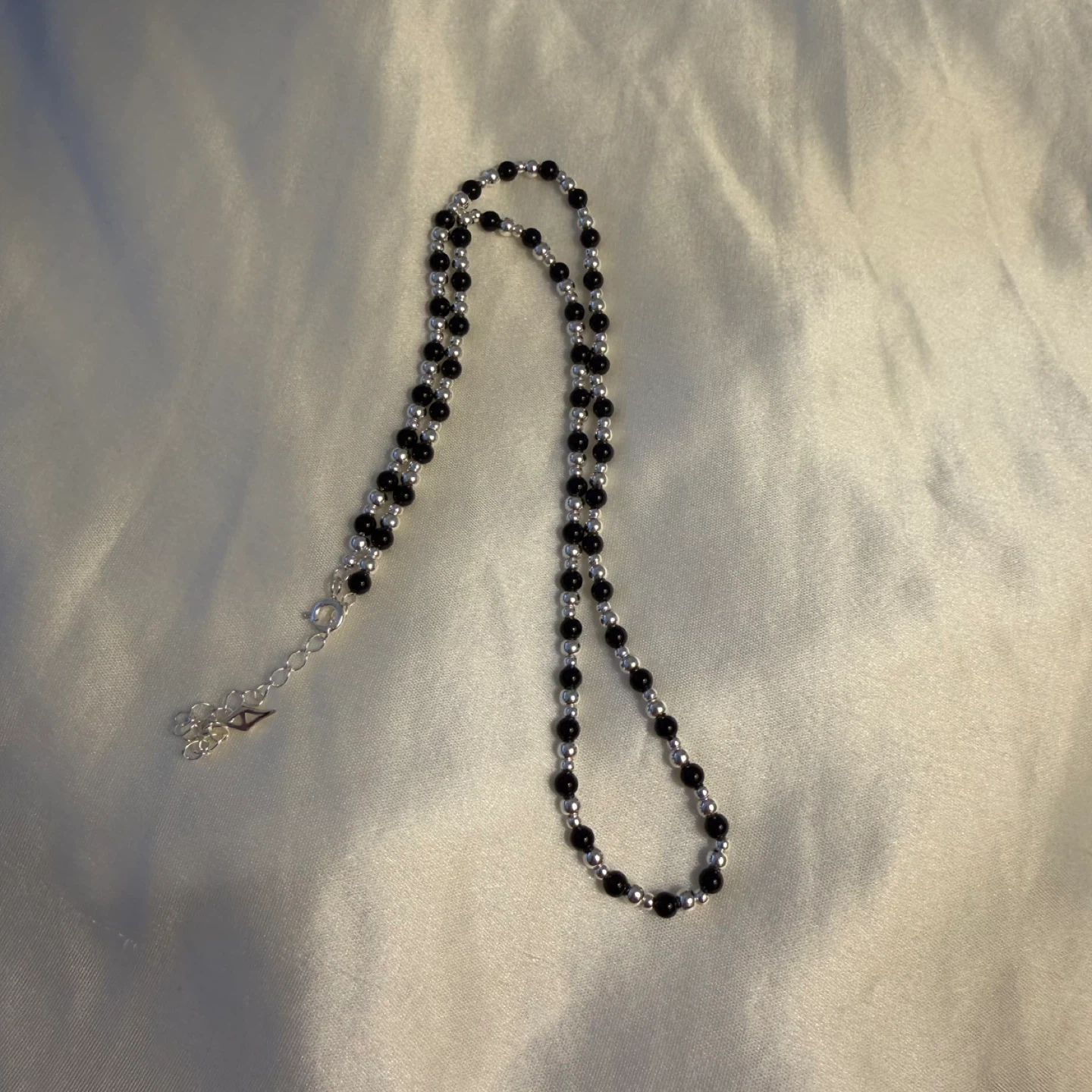 Black and Silver Beaded Necklace - photo 2