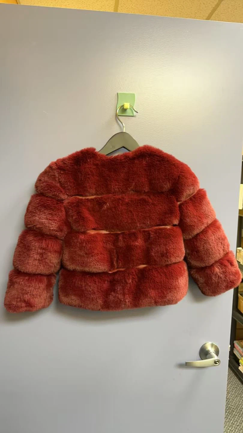 Faux Fur Jacket Red - size120 - photo 2