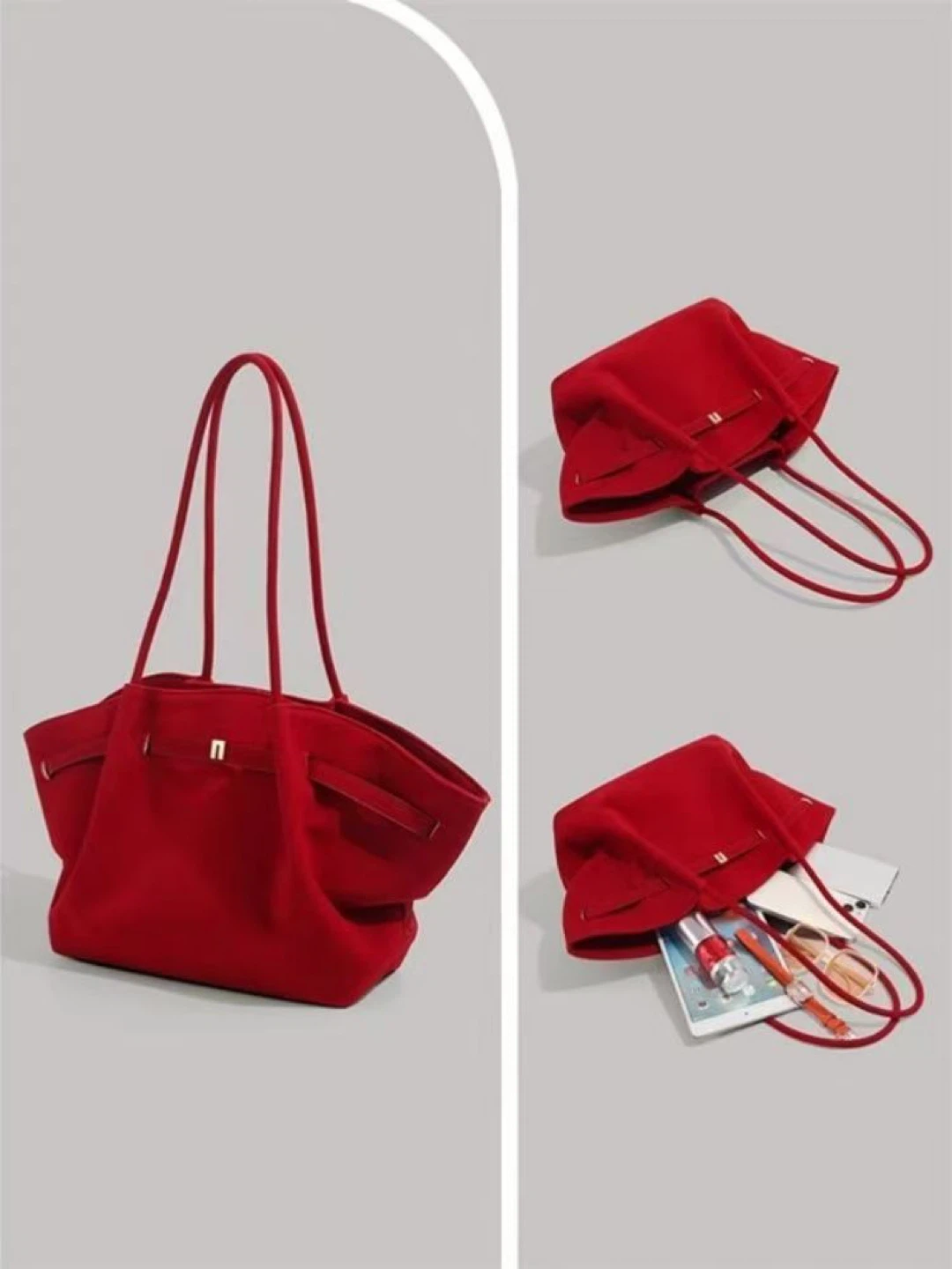 Red Faux Suede Tote Bag - photo 2