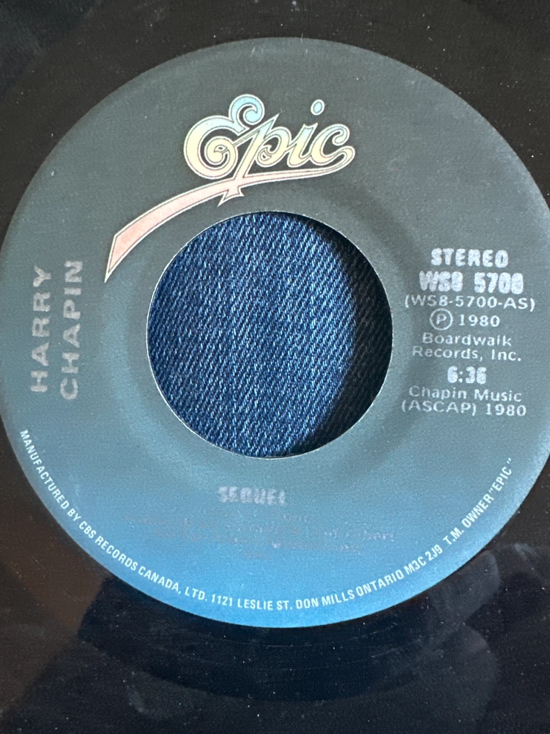 Harry Chapin Sequel 7" Vinyl Single - photo 2