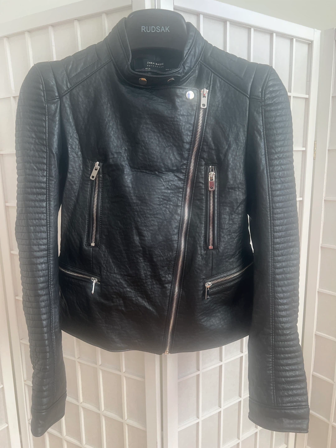 Zara Basic Faux Leather Moto Jacket