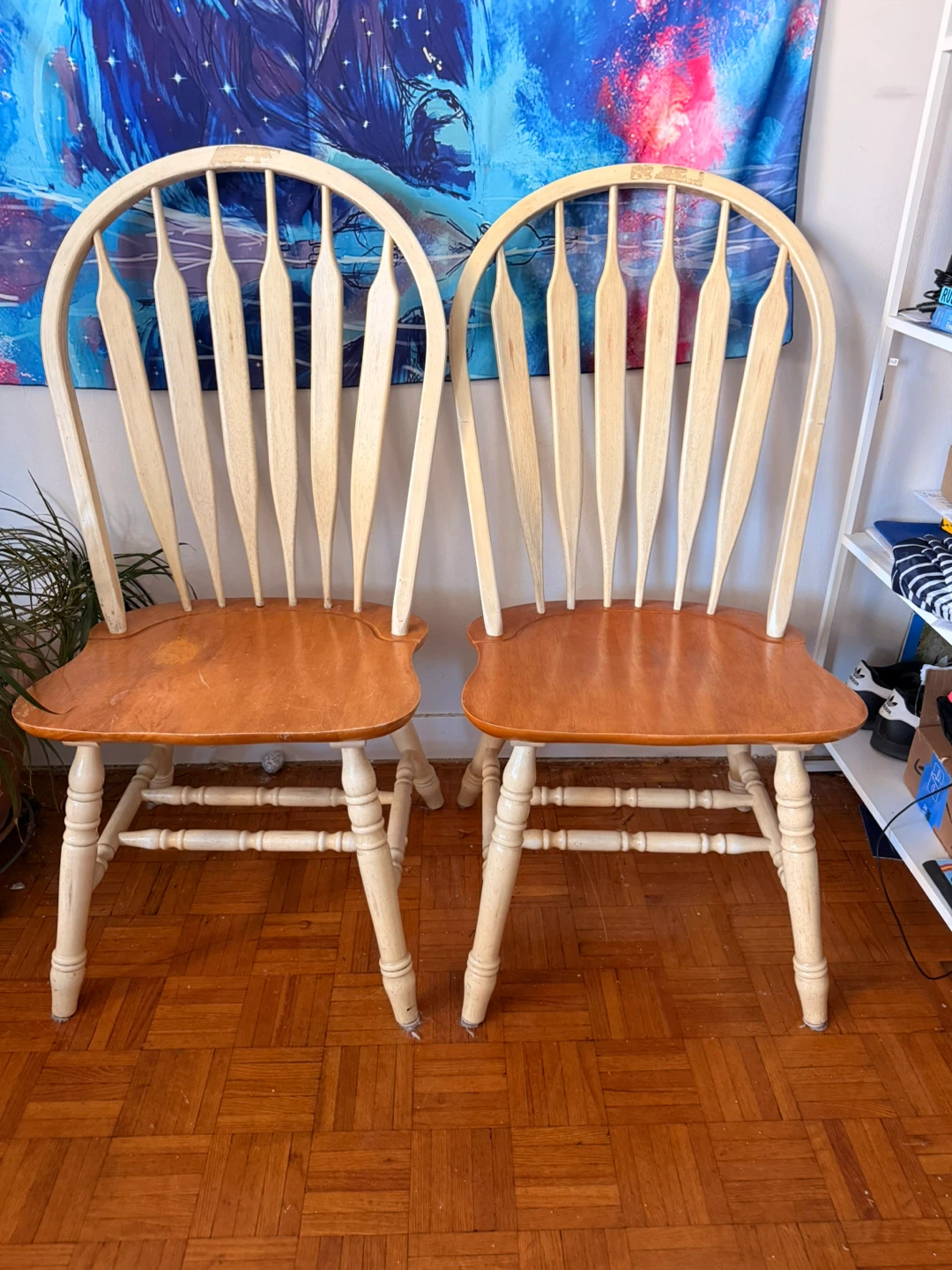 Set of 2 Wooden Kitchen Chairs