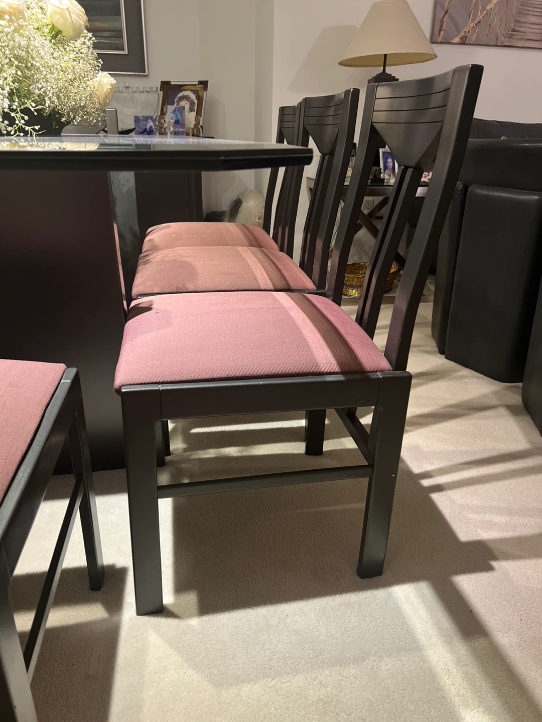 🧡Set of 5 Dining Chairs with Pink Upholstery - photo 2