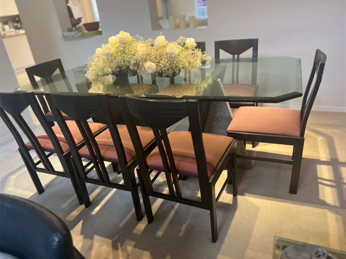 🧡Set of 5 Dining Chairs with Pink Upholstery