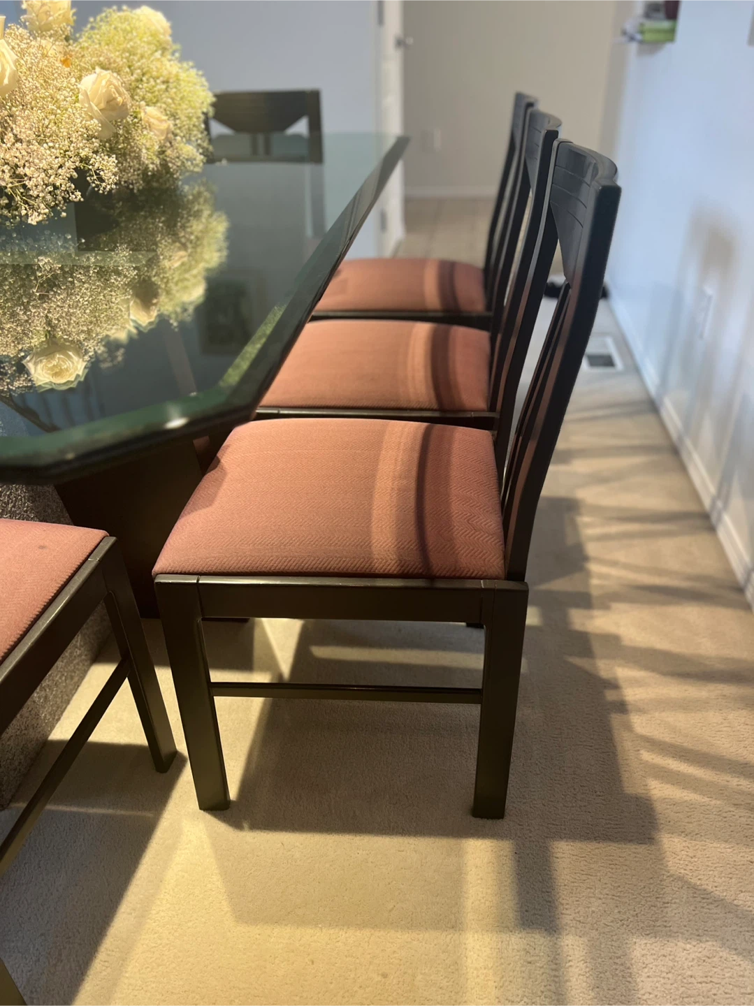 🧡Set of 5 Dining Chairs with Pink Upholstery - photo 5