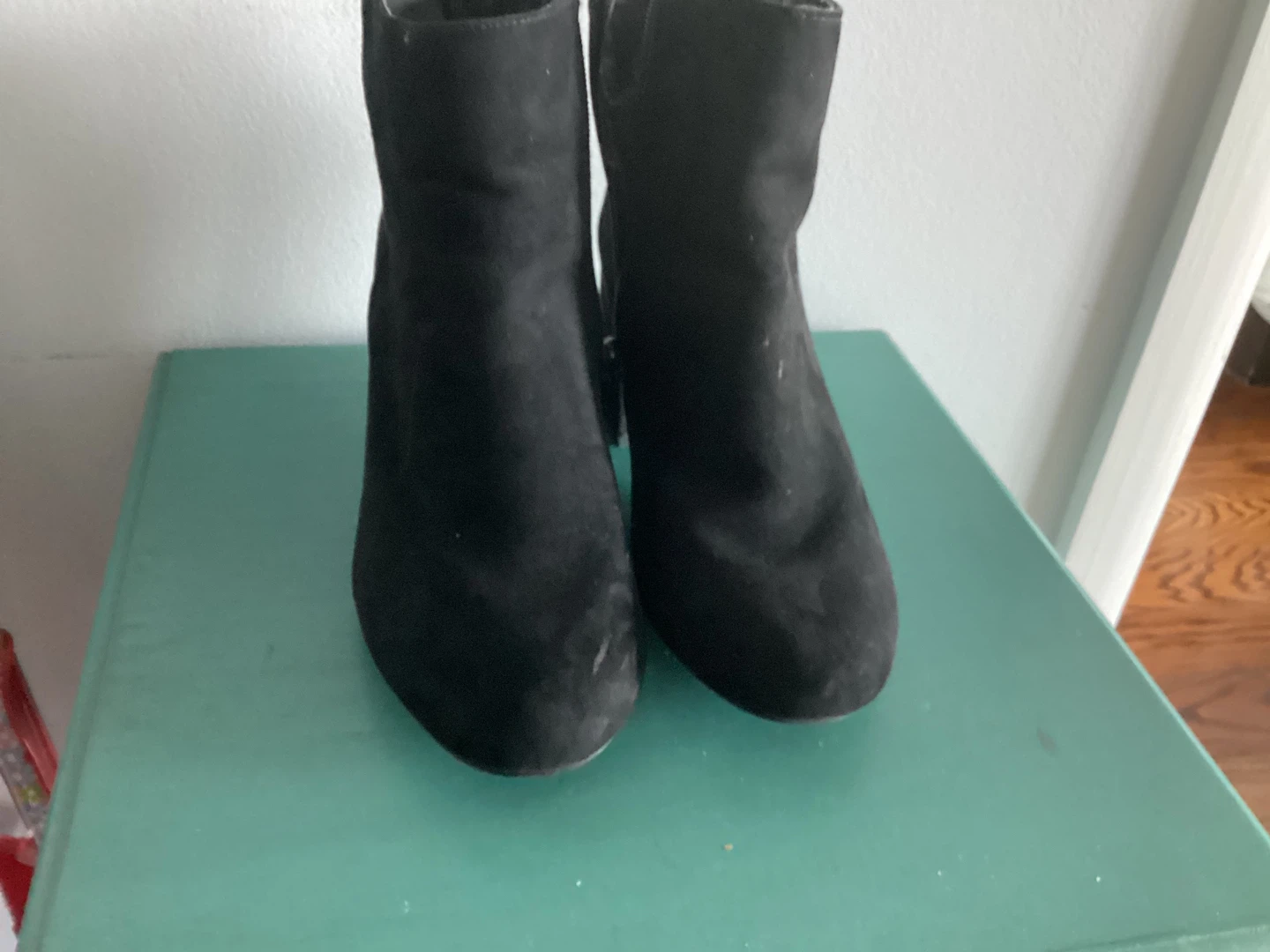 Black Suede Heeled Ankle Boots - photo 5