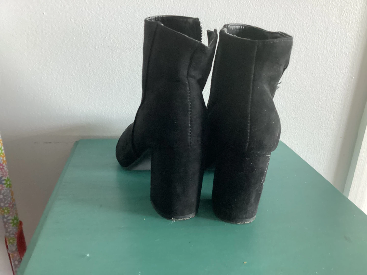 Black Suede Heeled Ankle Boots - photo 4