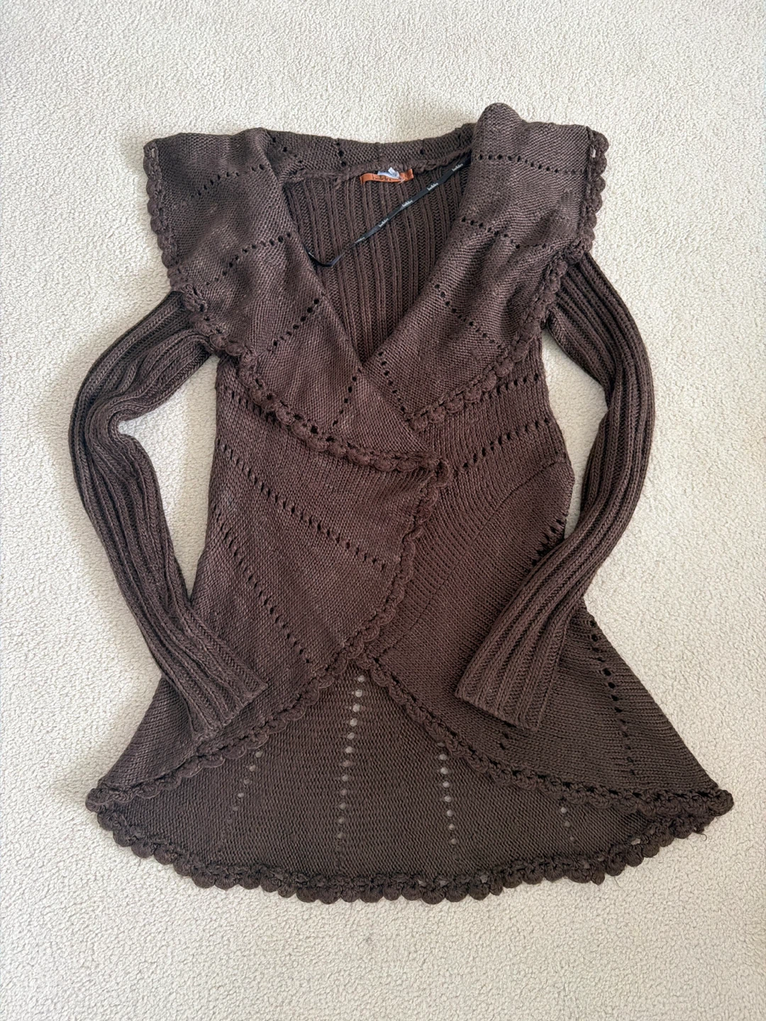 🧡Bellini Brown Knit Cardigan Sweater Size S