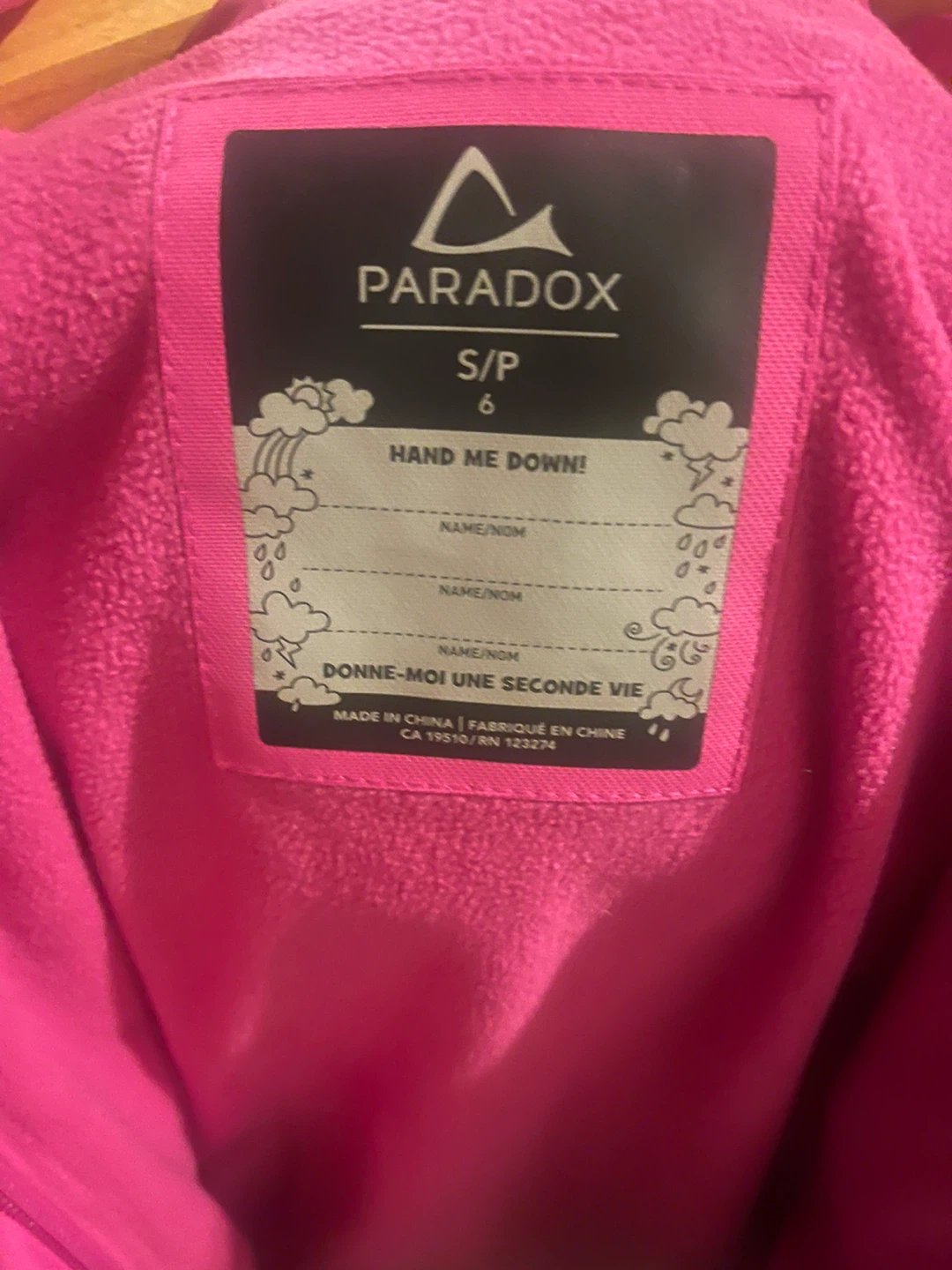 Paradox Kids Pink Hooded Jacket - Size S/P 6