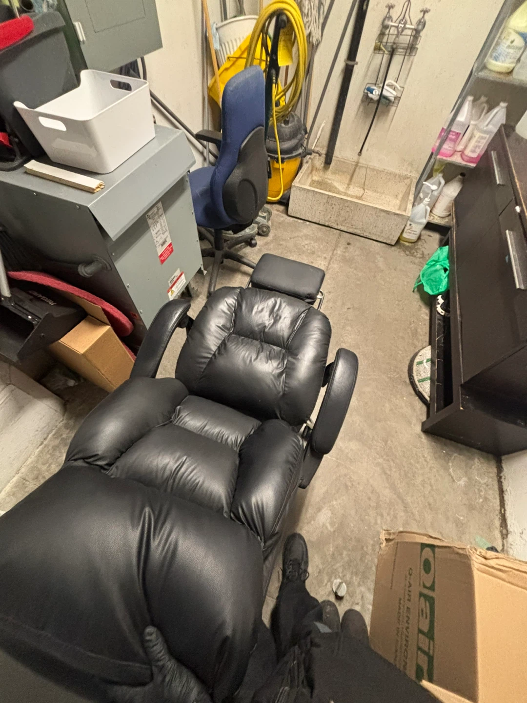 Black Faux Leather Office Chair