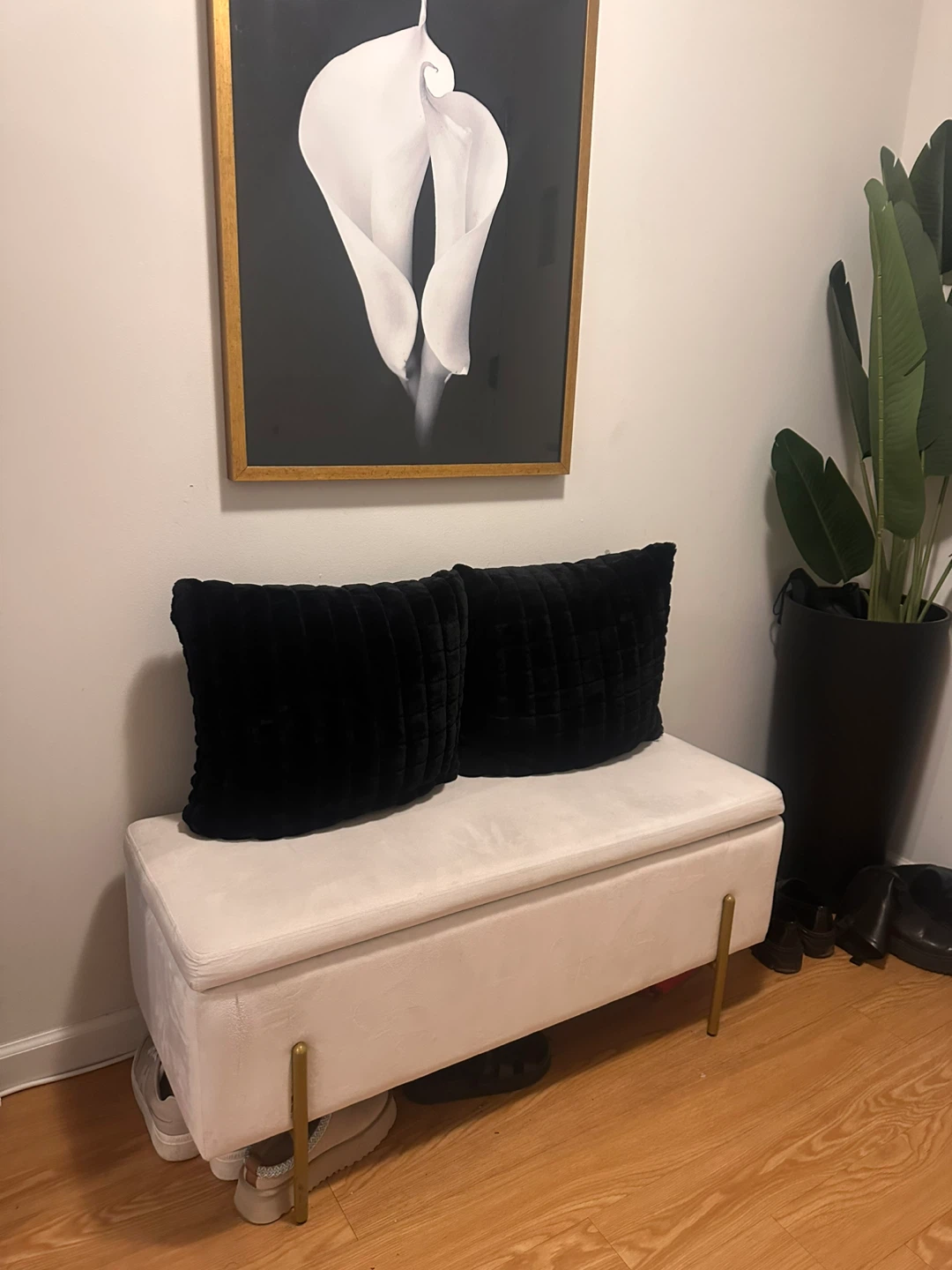 White Storage Bench