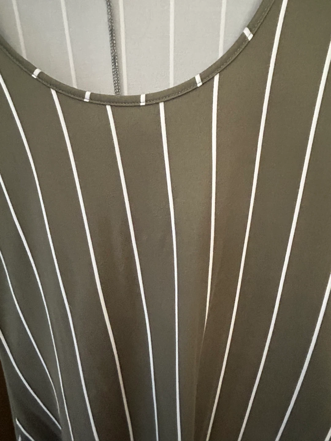 MAGAZINE Olive Green Striped High-Low Dress Size L/G - photo 2