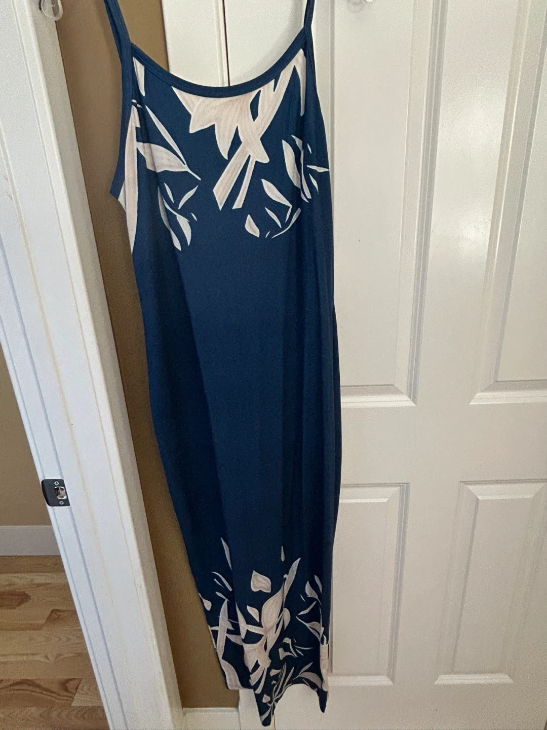 Blue Maxi Dress with Floral Print