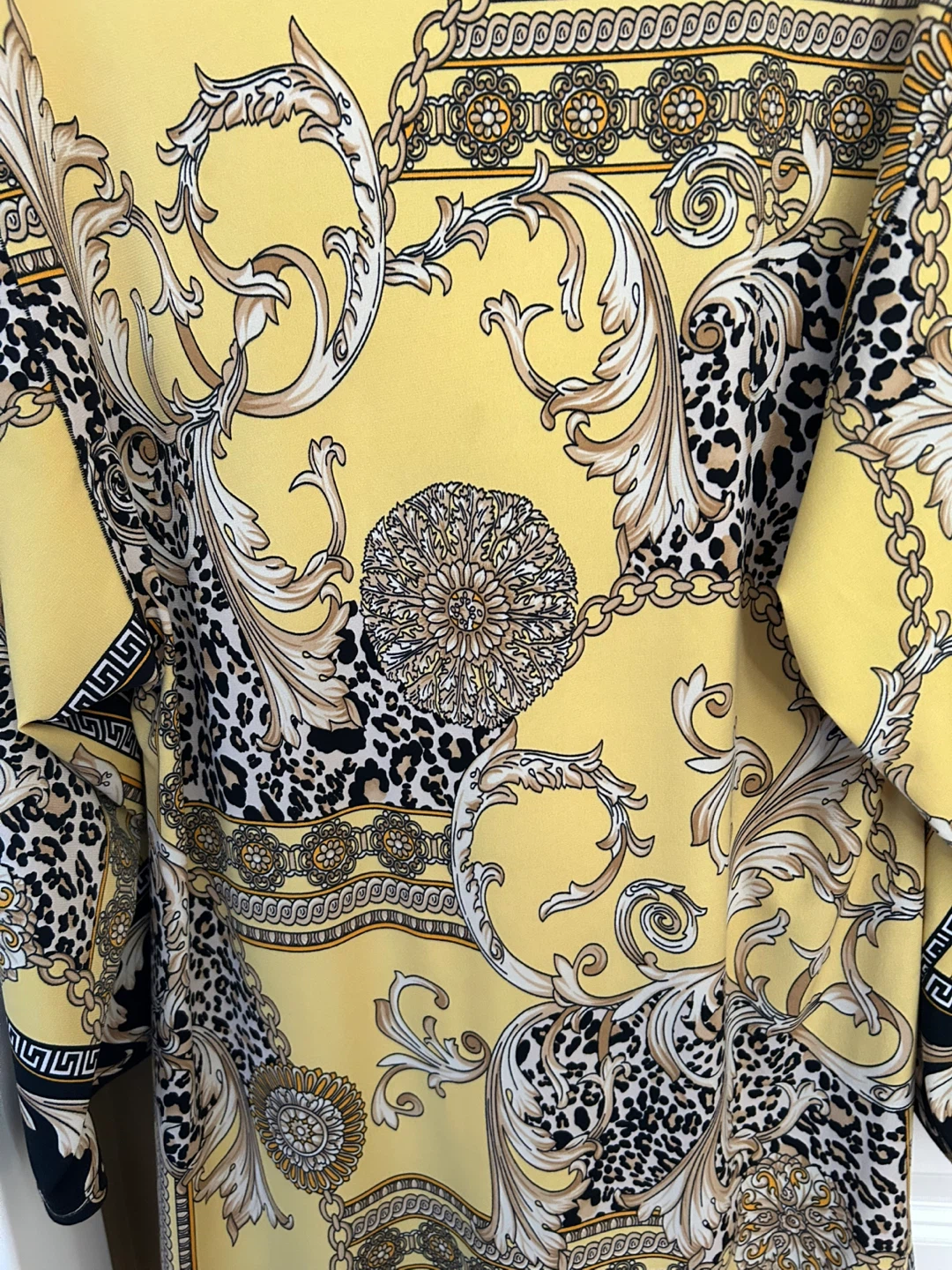 Yellow Baroque Print Dress - photo 2