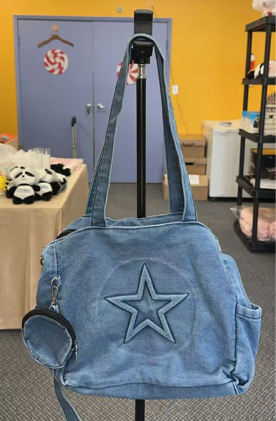 Denim Star Tote Bag with Coin Pouch - photo 4