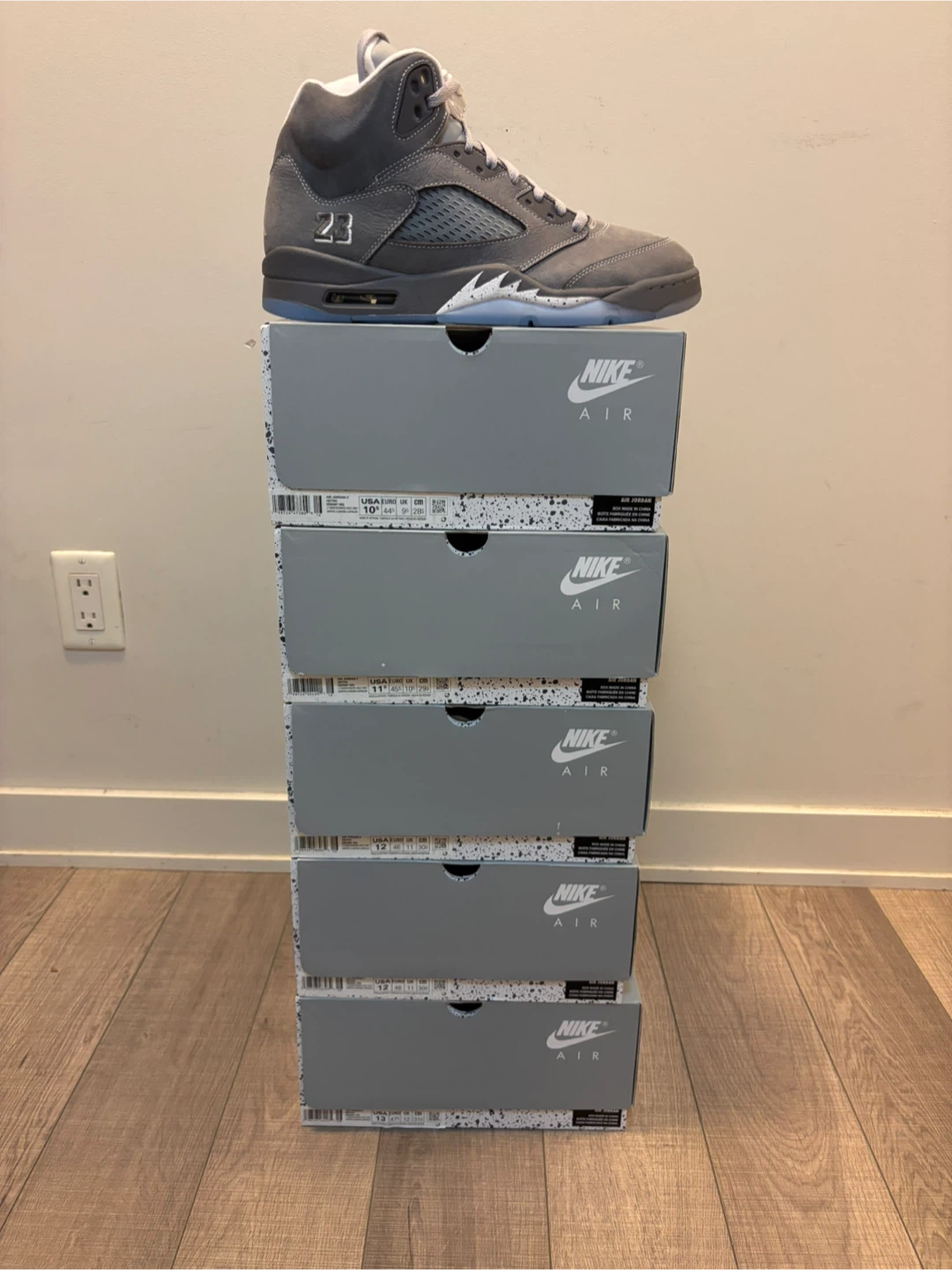 Jordan 5 Retro Wolf Grey size 13, 12, 11.5, 11, 10.5