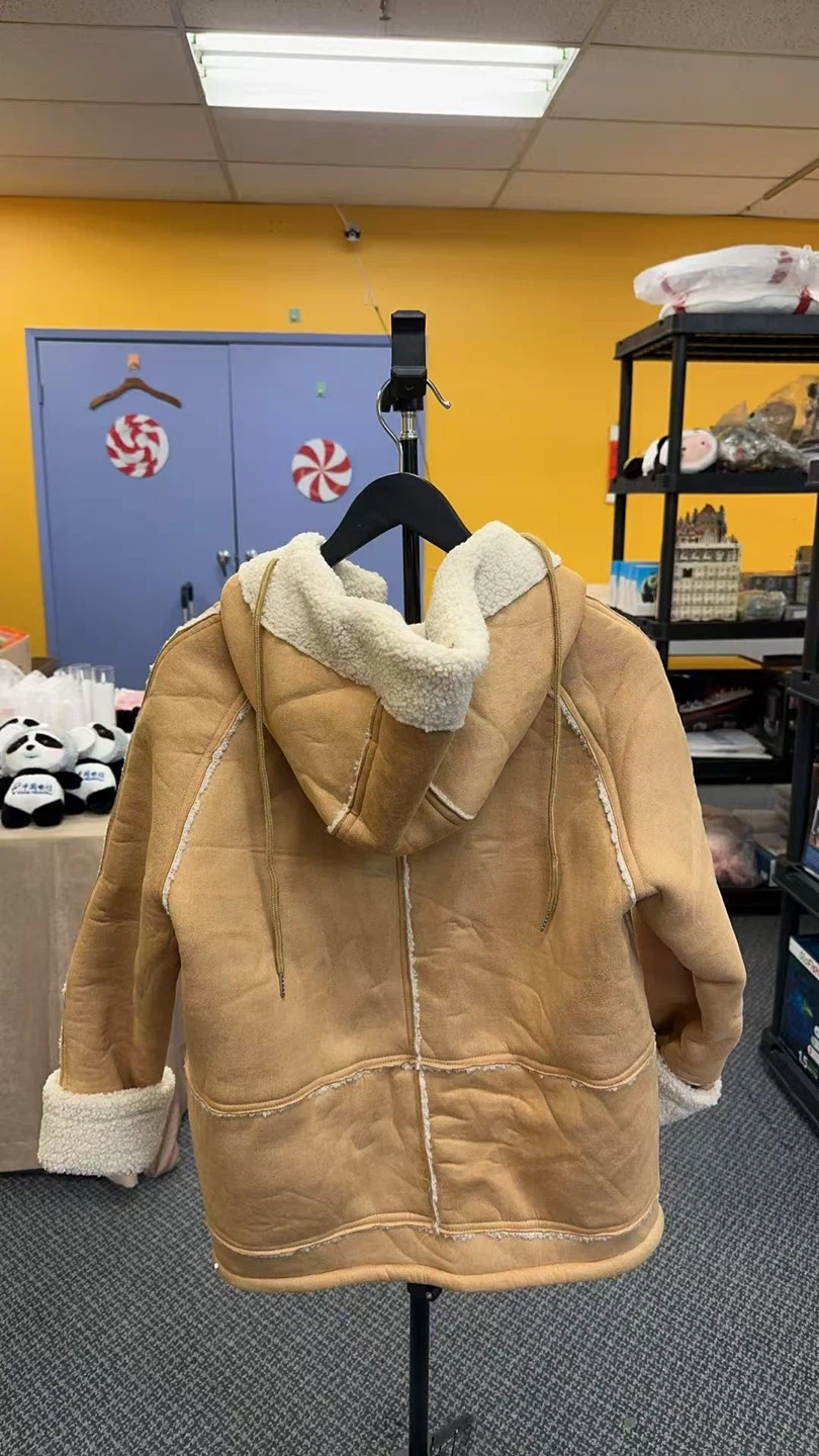 Women's Suede Sherpa Lined Hooded Jacket - photo 2