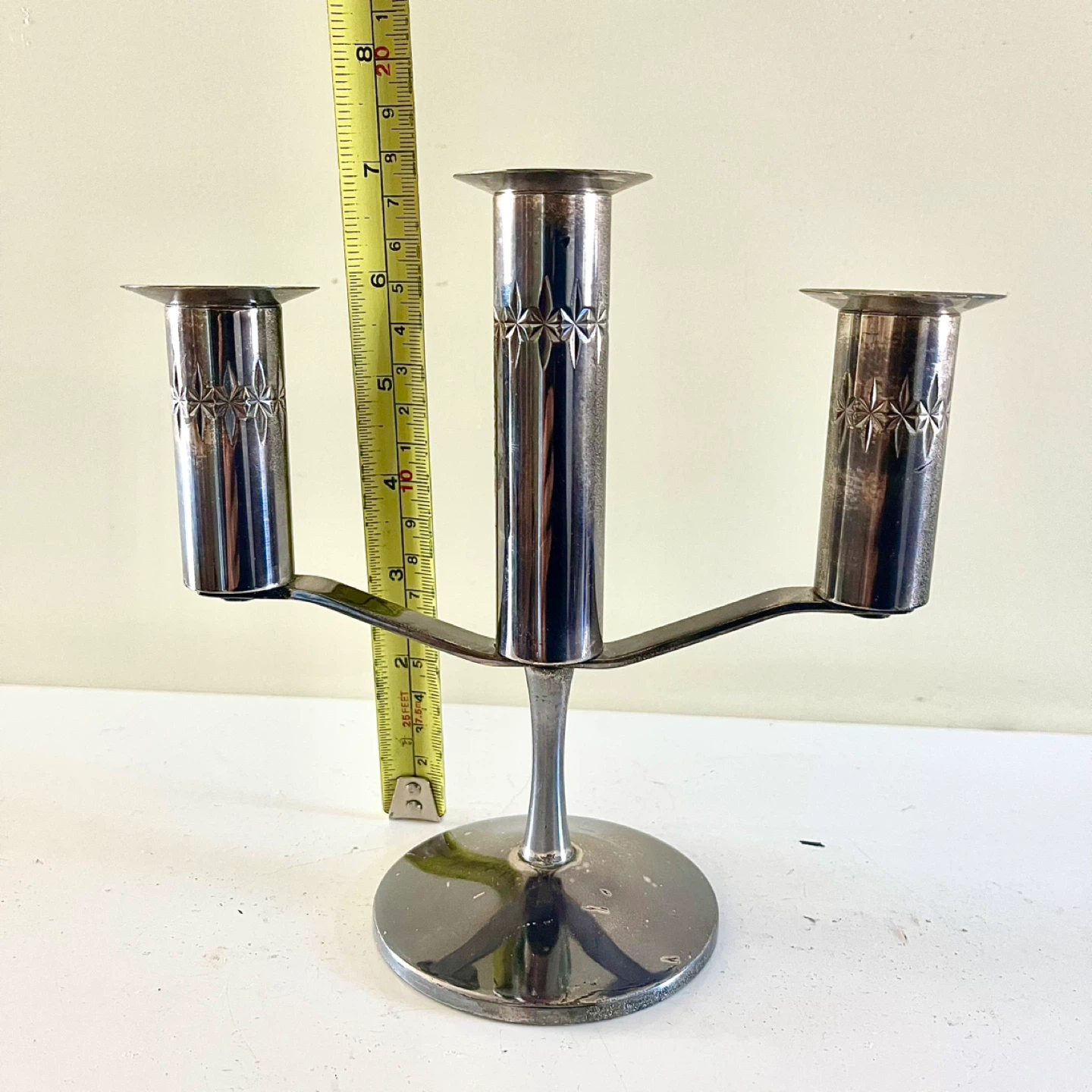 MCM Atomic Starburst Primrose Plate Candelabra - photo 4